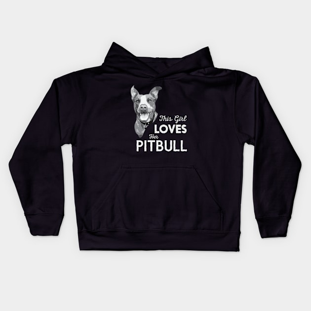 This Girl Loves Her Pitbull Kids Hoodie by astralprints